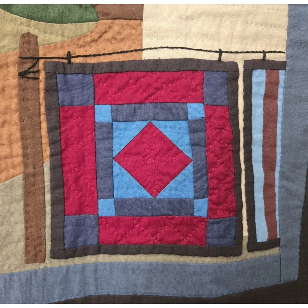 Annie Stoltzfus Amish Handmade quilt wallhanging 24.5